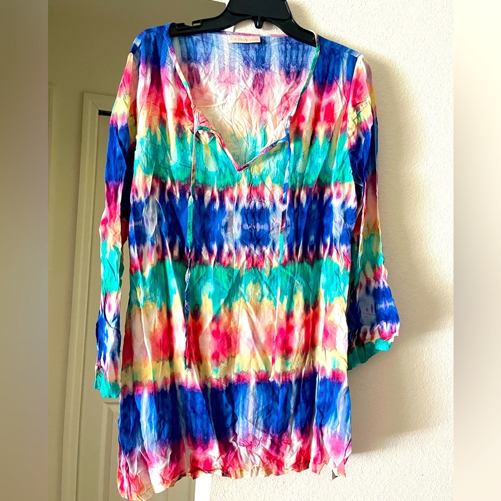 La Blanca tie dye beach bathing suit cover up one size